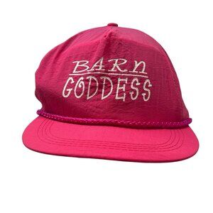 Barn Goddess Vintage Snapback Trucker Hat Cap Pink 80's 90's Rope Farmer Dad